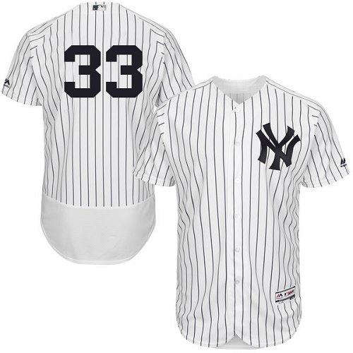 Yankees #33 Greg Bird White Strip Flexbase Authentic Collection Stitched MLB Jersey